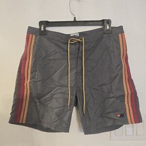 Aviator Nation Drawstring Board Shorts In Gray Size 31